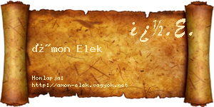Ámon Elek névjegykártya